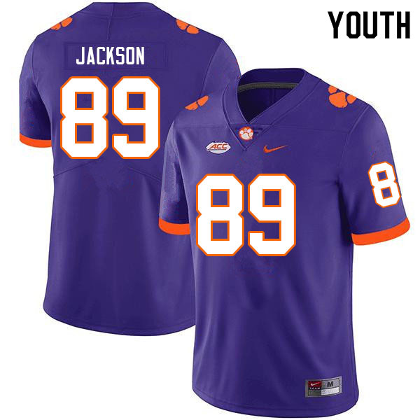 Youth #89 Zach Jackson Clemson Tigers College Football Jerseys Sale-Purple - Click Image to Close
